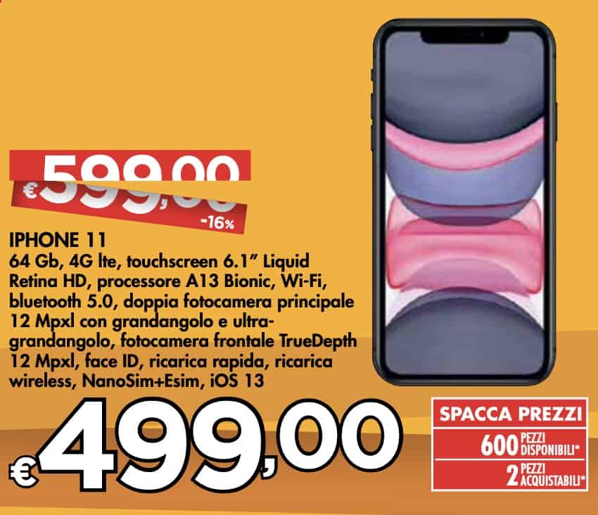 Apple iPhone 11 offerta Bennet 7 ottobre 2021 1