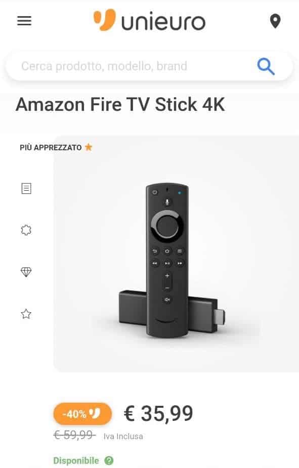 Fire TV Stick 4K Unieuro