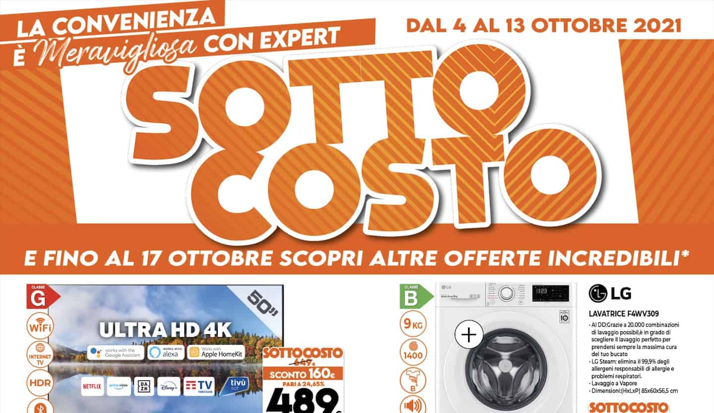Volantino Expert sottocosto, dal 4 ottobre 2021 10 giorni di offerte!