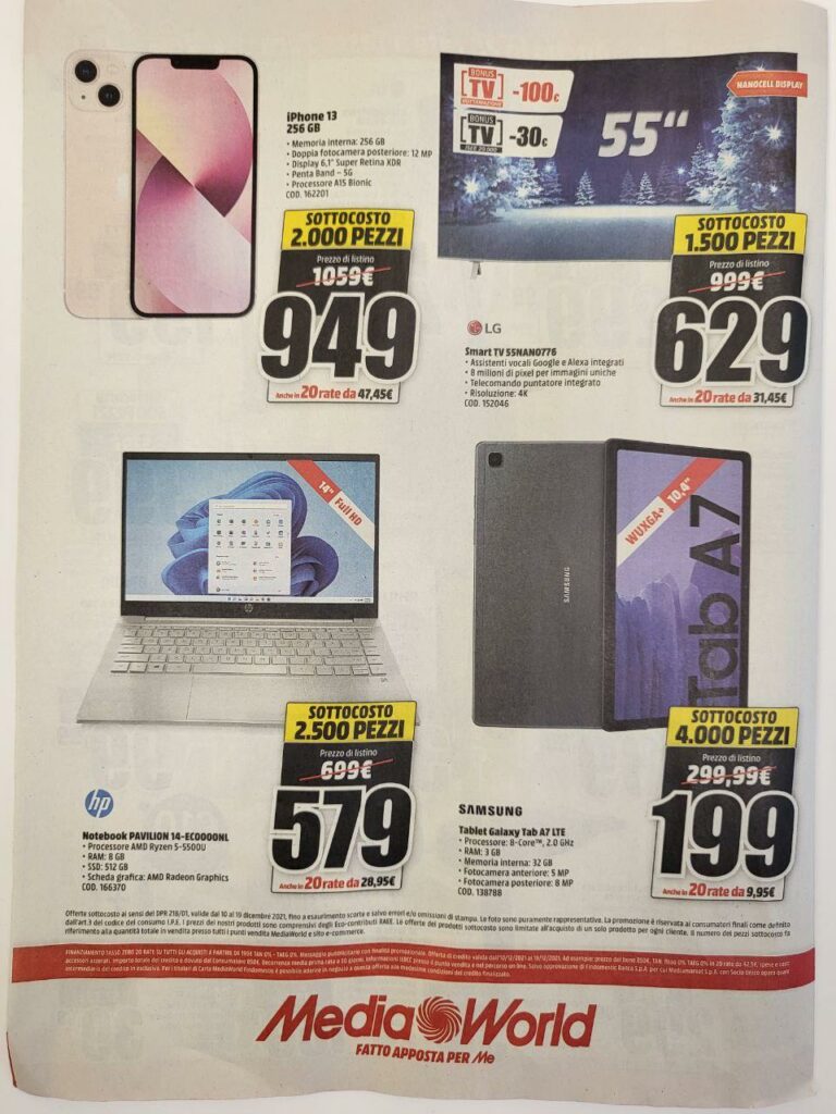 Volantino MediaWorld sottocosto 10 dicembre 2021 pagina 16