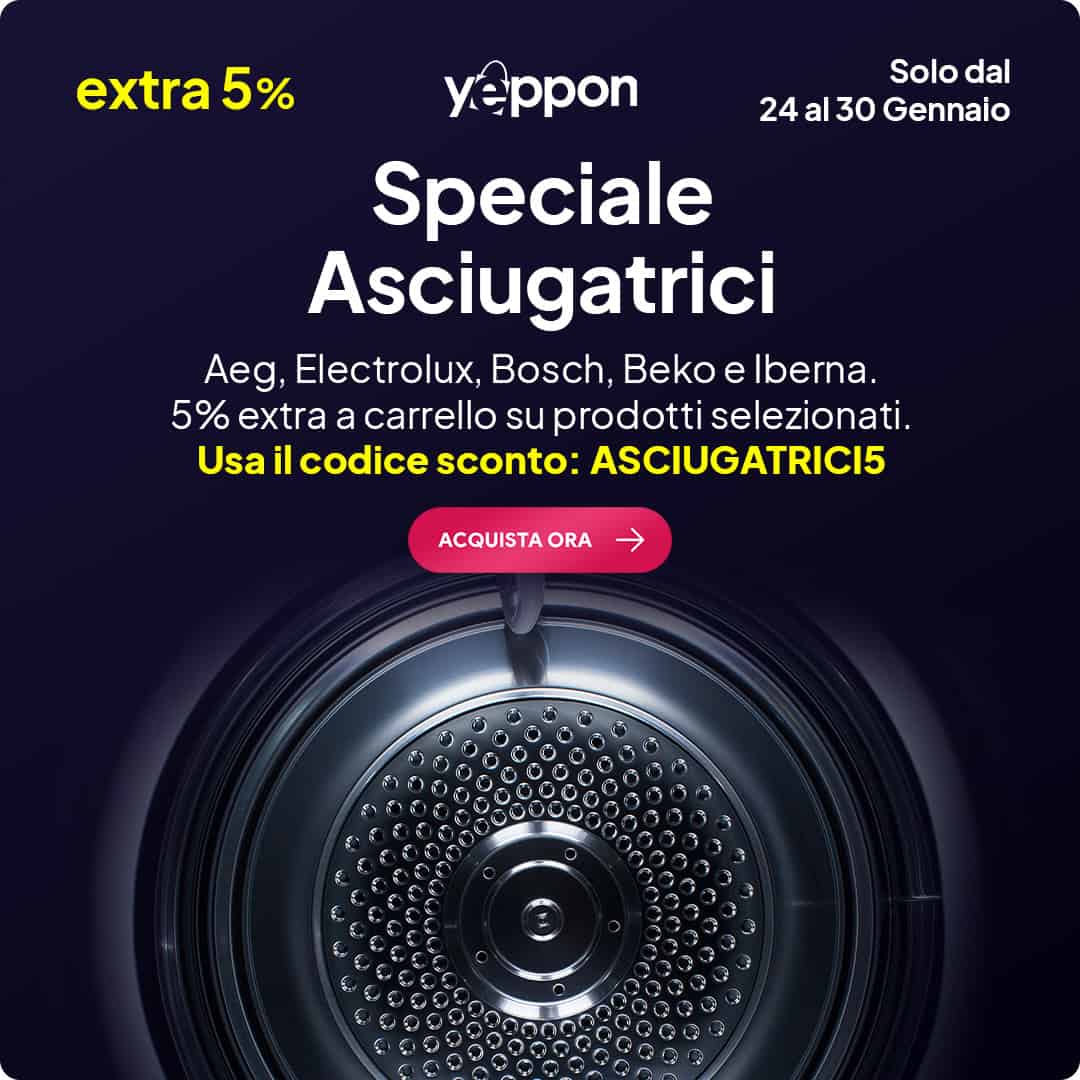 codice sconto asciugatrici Yeppon gennaio 2022