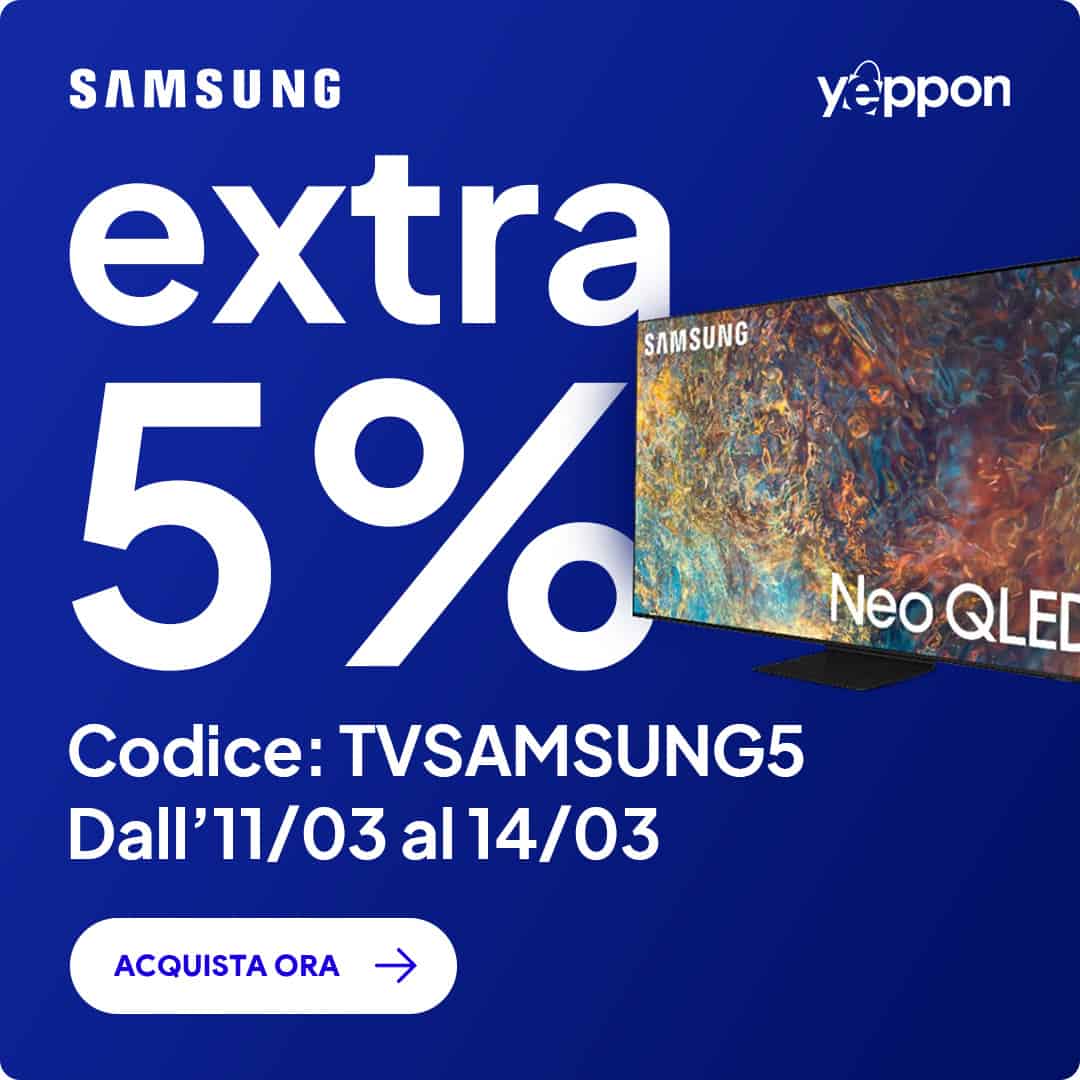 codice sconto Samsung TV Yeppon marzo 2022