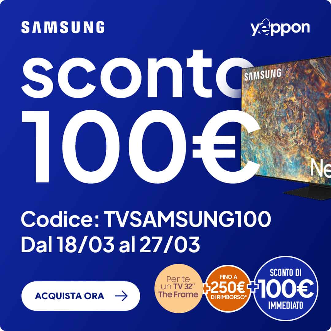 codice sconto Yeppon TV Samsung marzo 2022