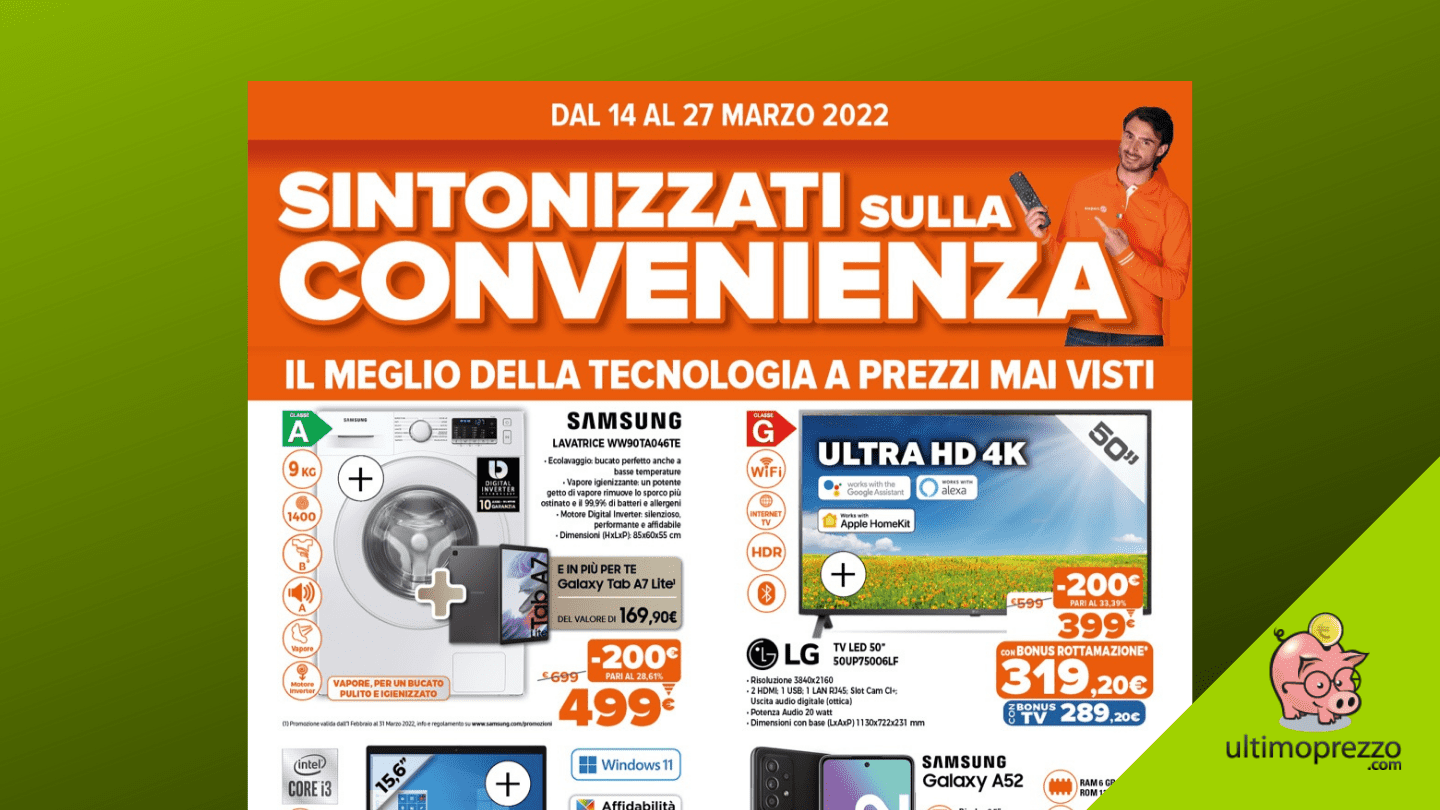 Volantino Expert 14-27 marzo 2022, TV e smartphone in cima alla lista delle offerte