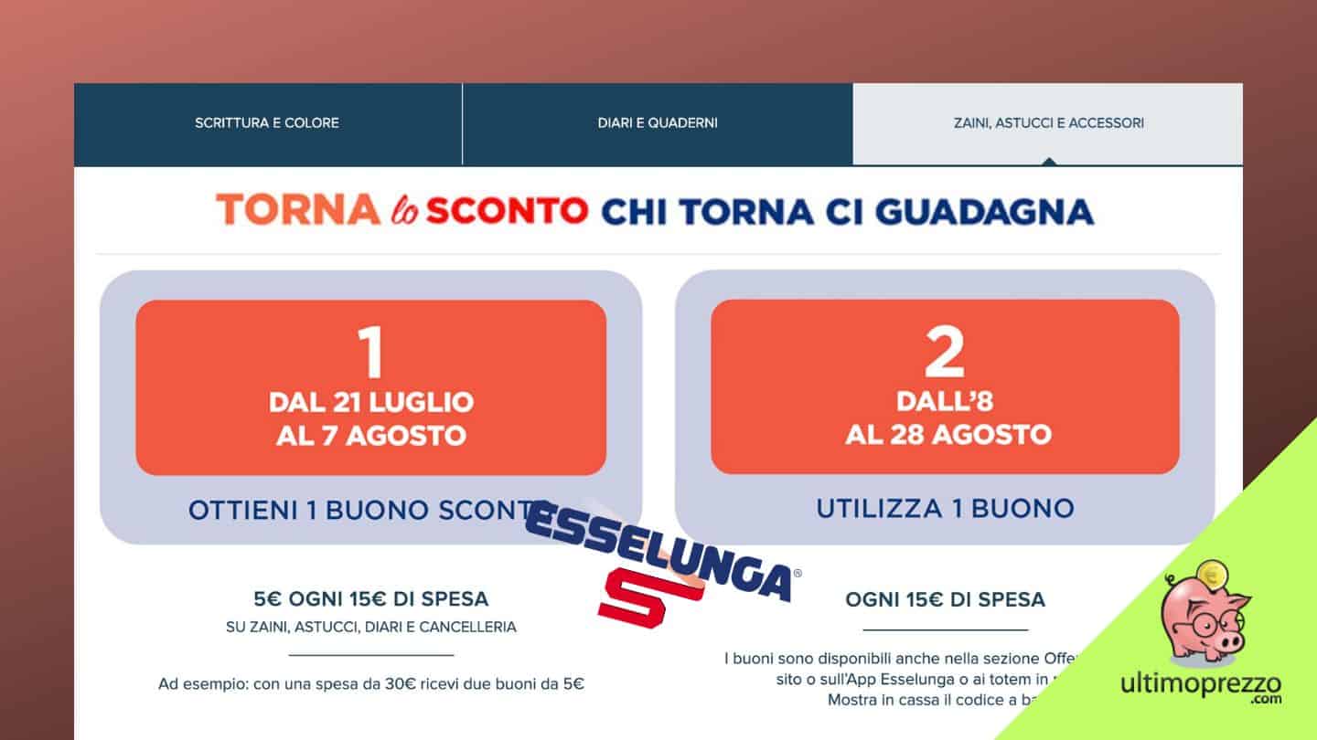 Buoni Scuola Esselunga 2022 “Torna lo sconto”, in regalo 5 € ogni 15 di acquisti: ecco come funzionano!