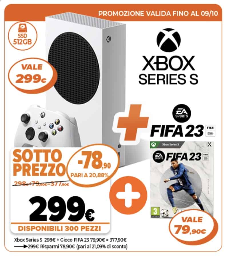 Xbox Series S + FIFA 23 a 299 € - ultimoprezzo.com