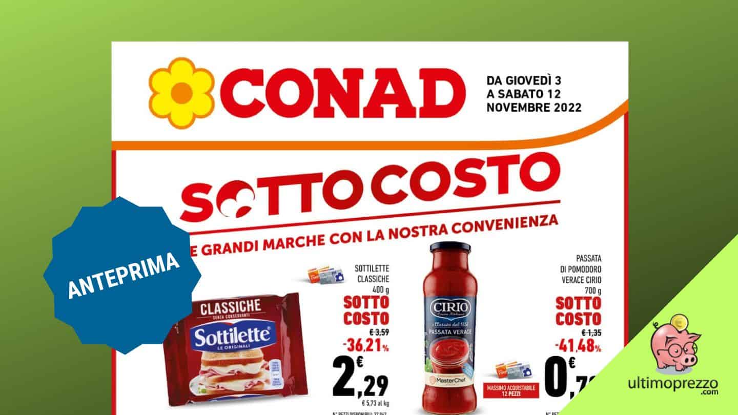 Anteprima: c’è un volantino sottocosto Conad dal 3 novembre 2022, ecco dove sarà valido!
