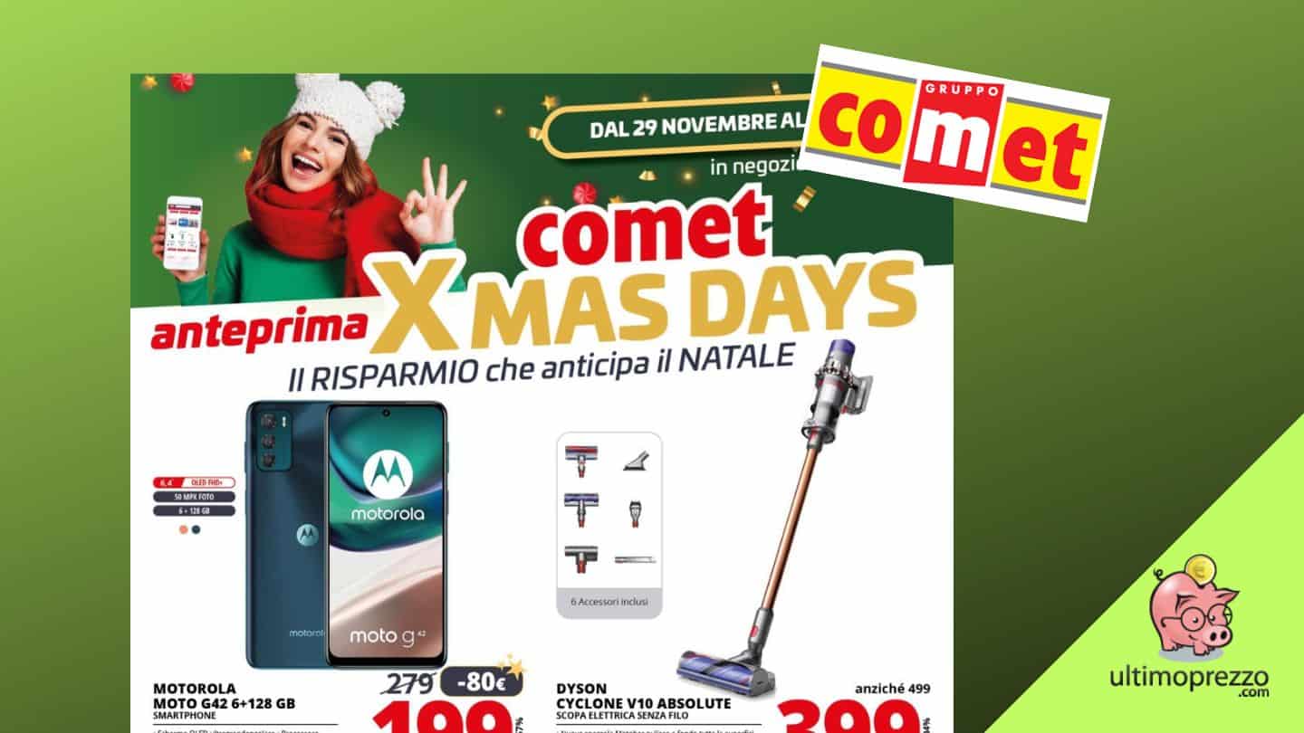Volantino Comet 29 novembre – 7 dicembre 2022: Black Friday in archivio, scattano gli Xmas Days