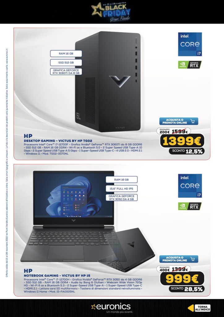volantino Euronics Black Friday 21 novembre 2022 pagina 19