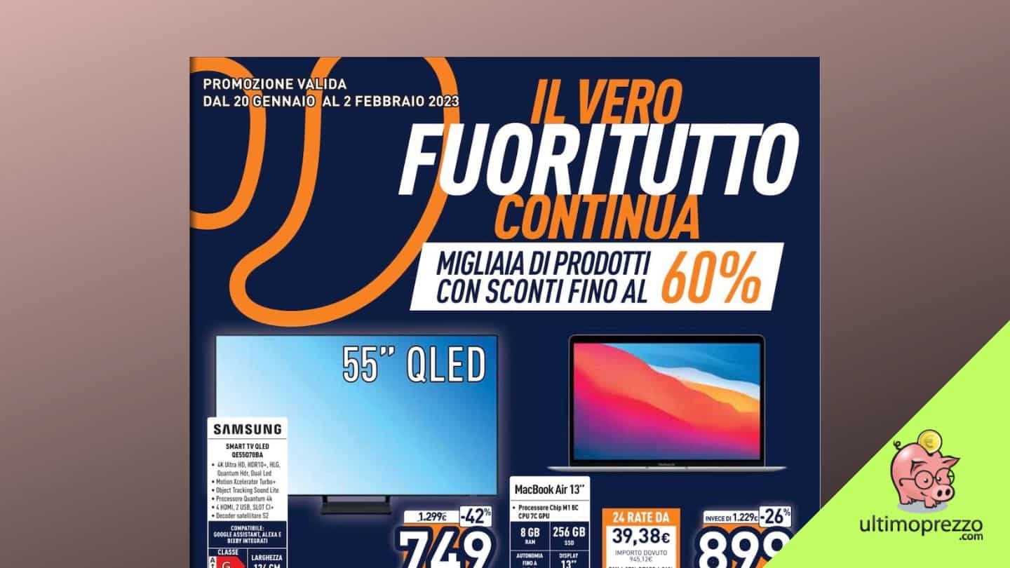Nuovo volantino Unieuro: dal 20 gennaio 2023 è ancora Fuoritutto – e c’è un MacBook Air da paura!
