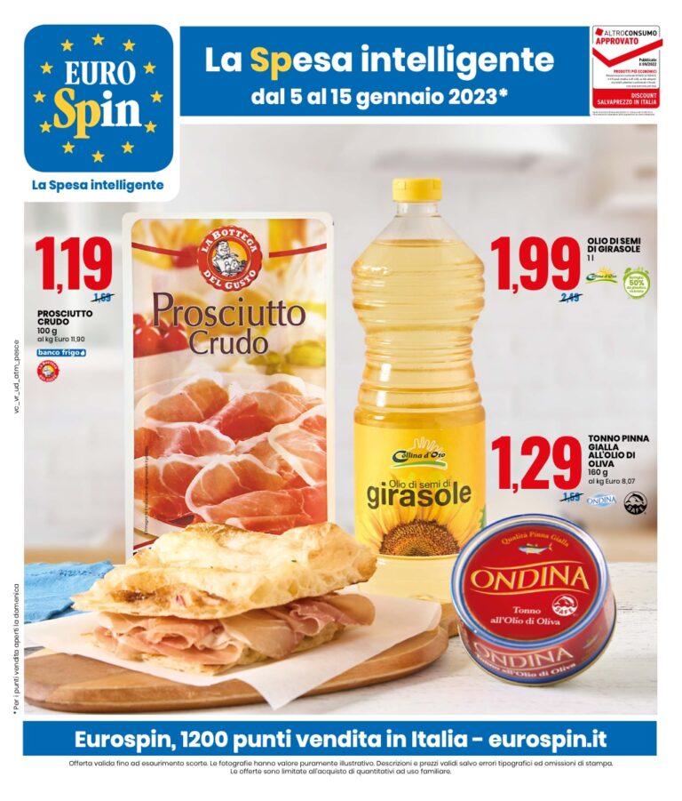 Volantino Eurospin 515 gennaio 2023, le offerte dell'Epifania in