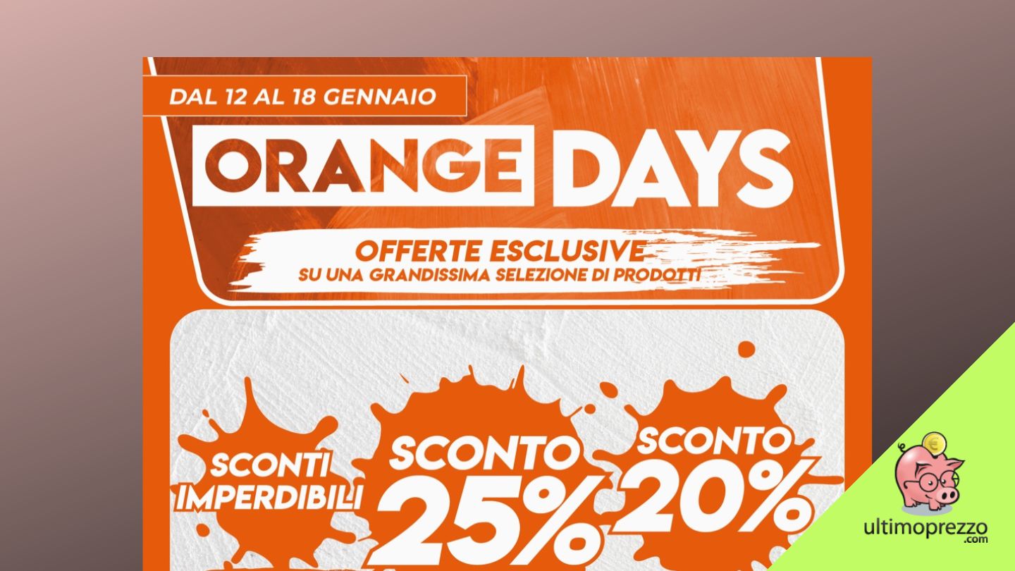 Nuovi Orange Days Expert gennaio 2023, sconti su tutto fino al 25%