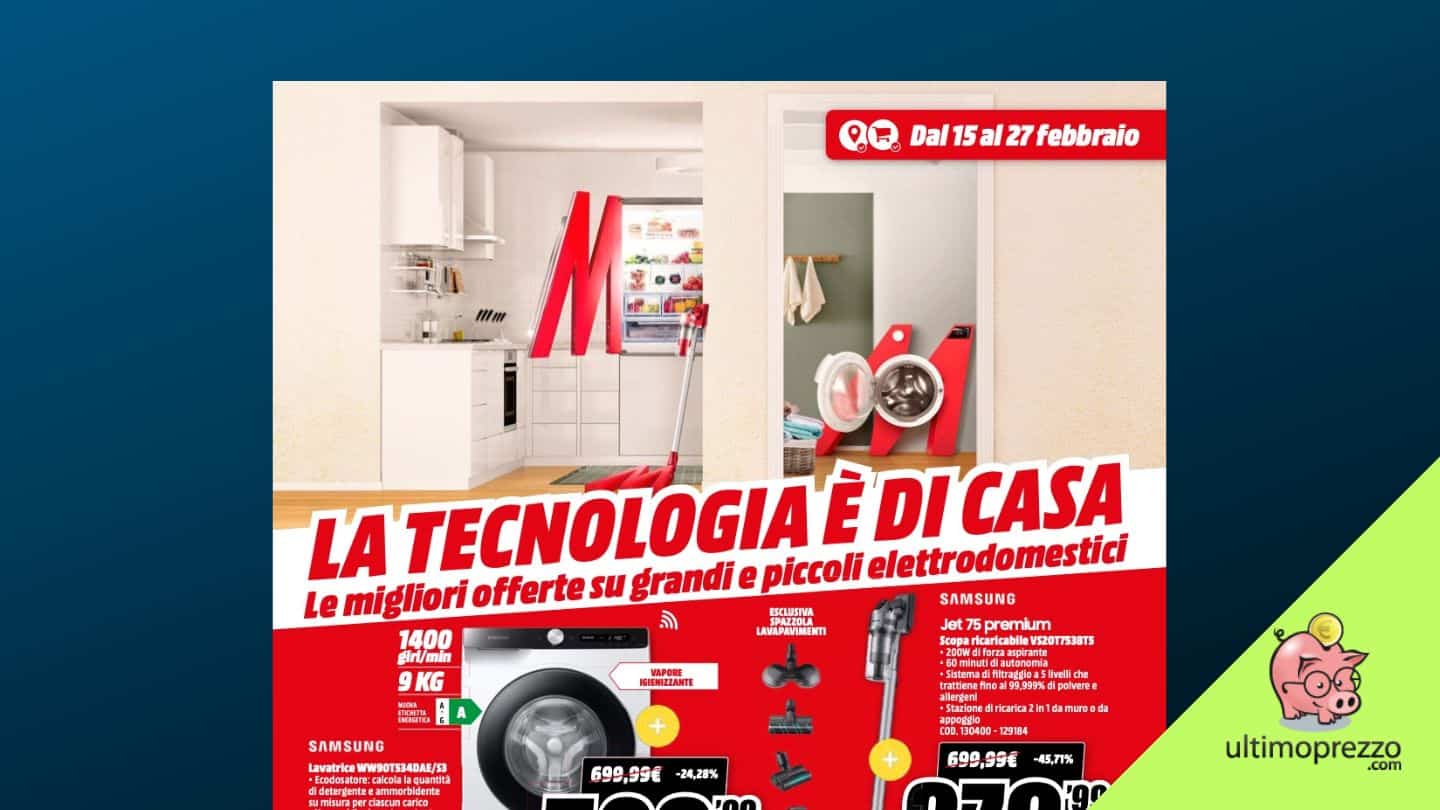 Nuovo volantino MediaWorld 15-27 febbraio 2023, La tecnologia è di casa!