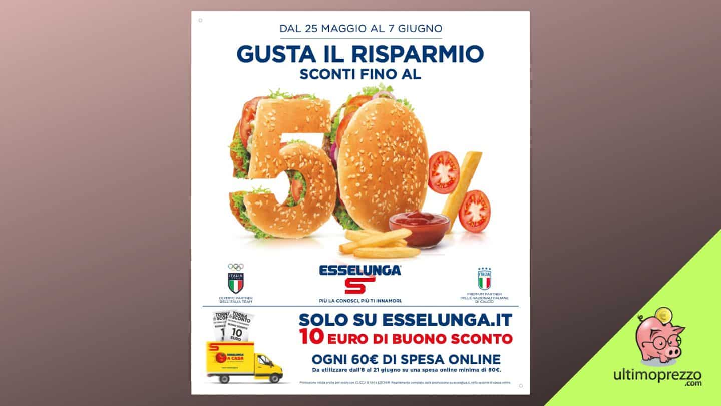 Nuovo volantino Esselunga dal 25 maggio: buono sconto di 10  € per chi fa la spesa online