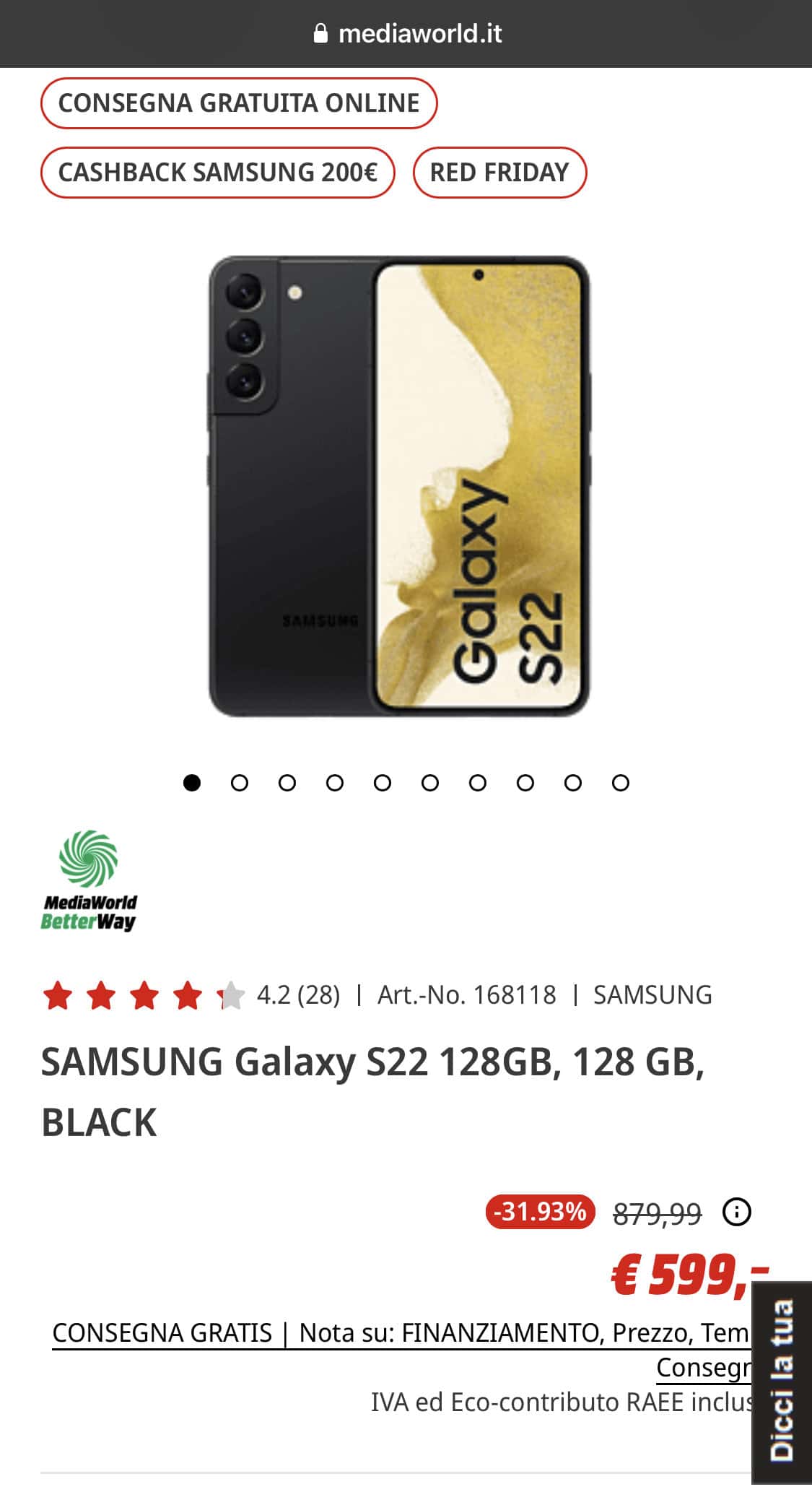 samsung galaxy s22 mediaworld cashback