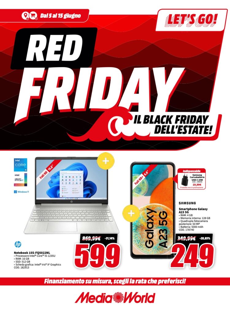 volantino Black Friday MediaWorld 2023 5 giugno pagina 01