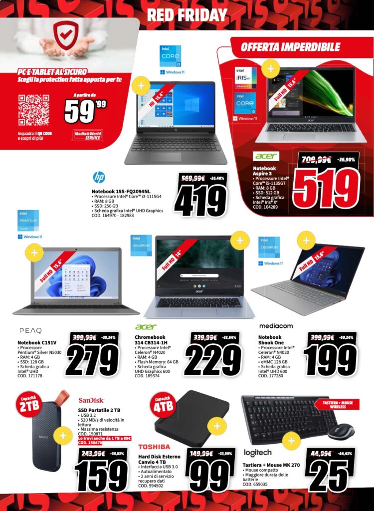 volantino Black Friday MediaWorld 2023 5 giugno pagina 12
