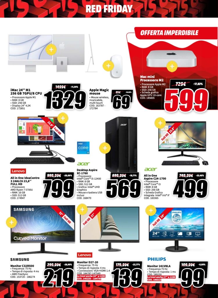 volantino Black Friday MediaWorld 2023 5 giugno pagina 14