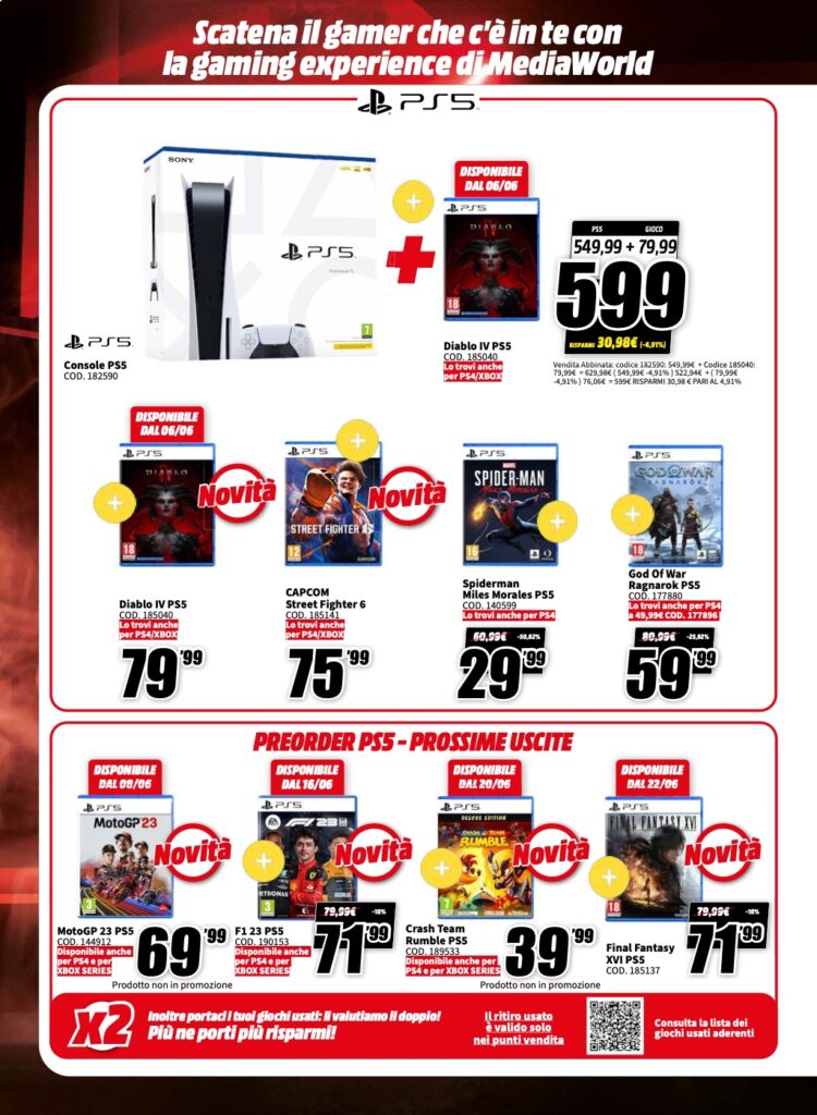 volantino Black Friday MediaWorld 2023 5 giugno pagina 16