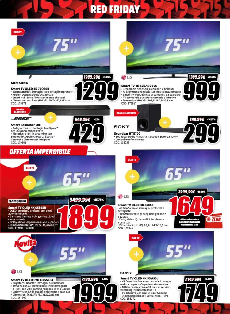 volantino Black Friday MediaWorld 2023 5 giugno pagina 19