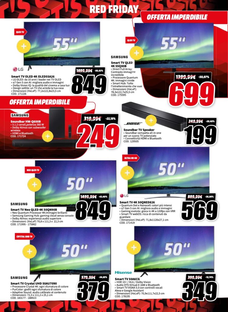 volantino Black Friday MediaWorld 2023 5 giugno pagina 20