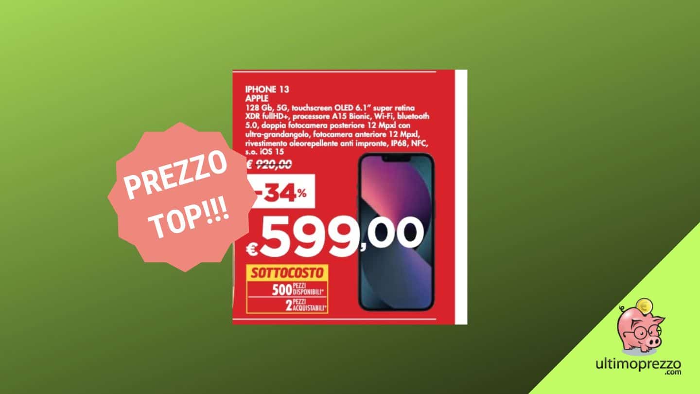 iphone 13 sottocosto volantino bennet settembre 2023