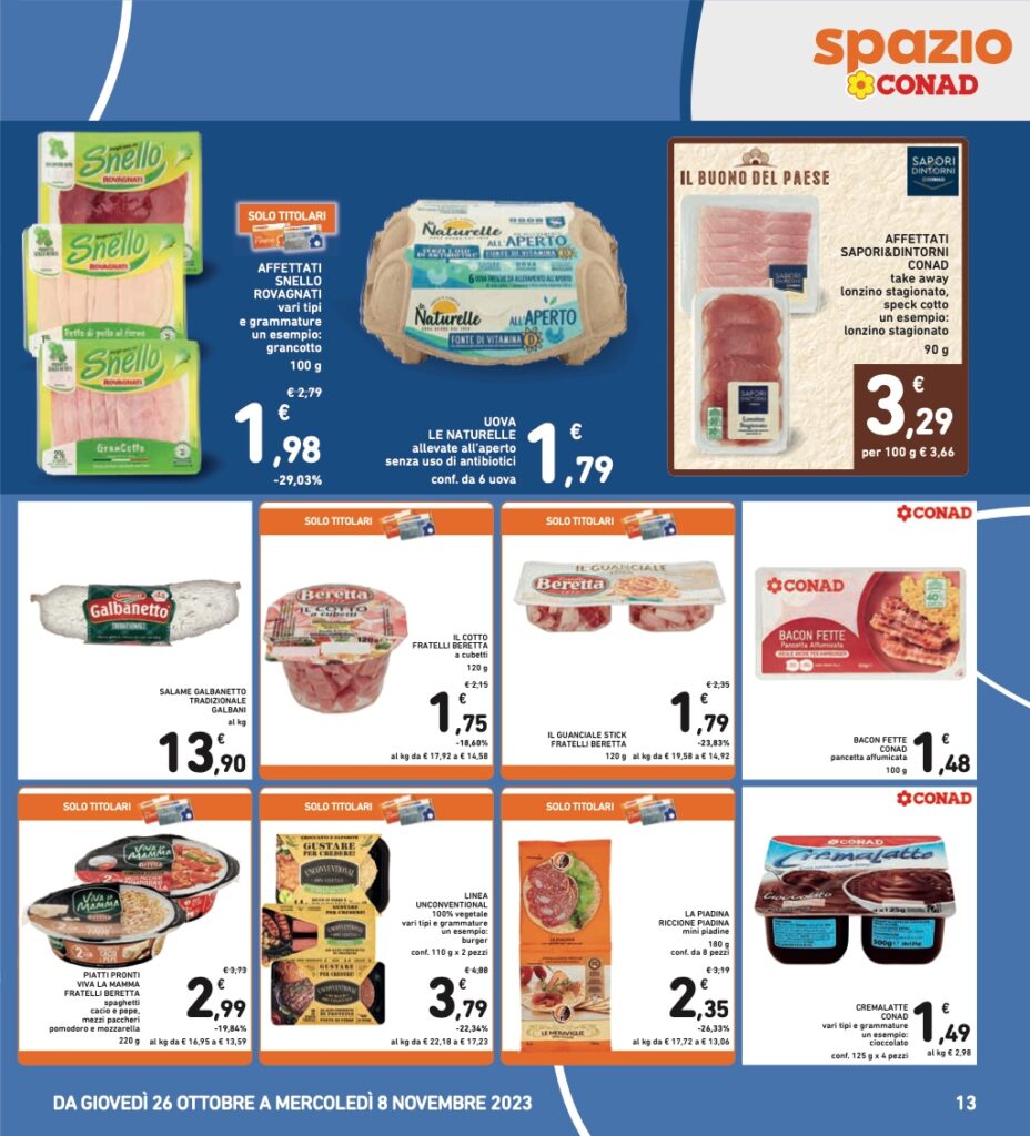 Volantino Conad 26 ottobre 2023 pagina 13