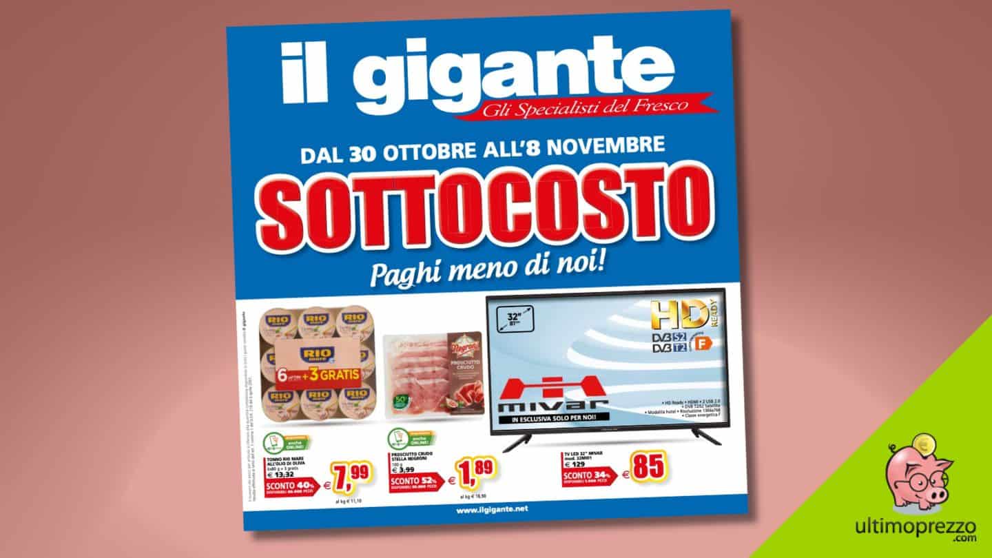Sottocosto Il Gigante, TV ed elettrodomestici in vetrina fino all’8 novembre 2023