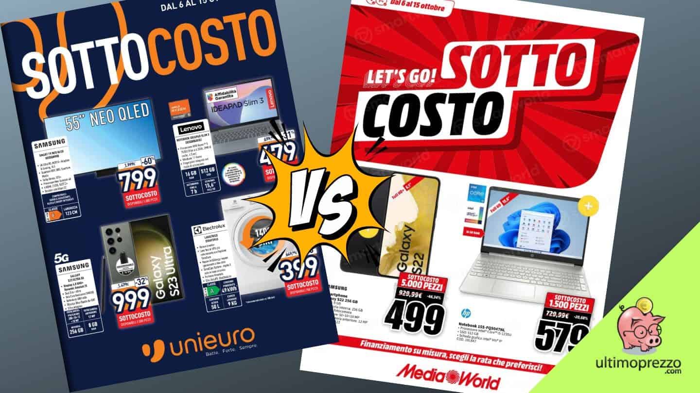 Sottocosto Mediaworld vs Unieuro dal 6 ottobre 2023: chi la spunta?