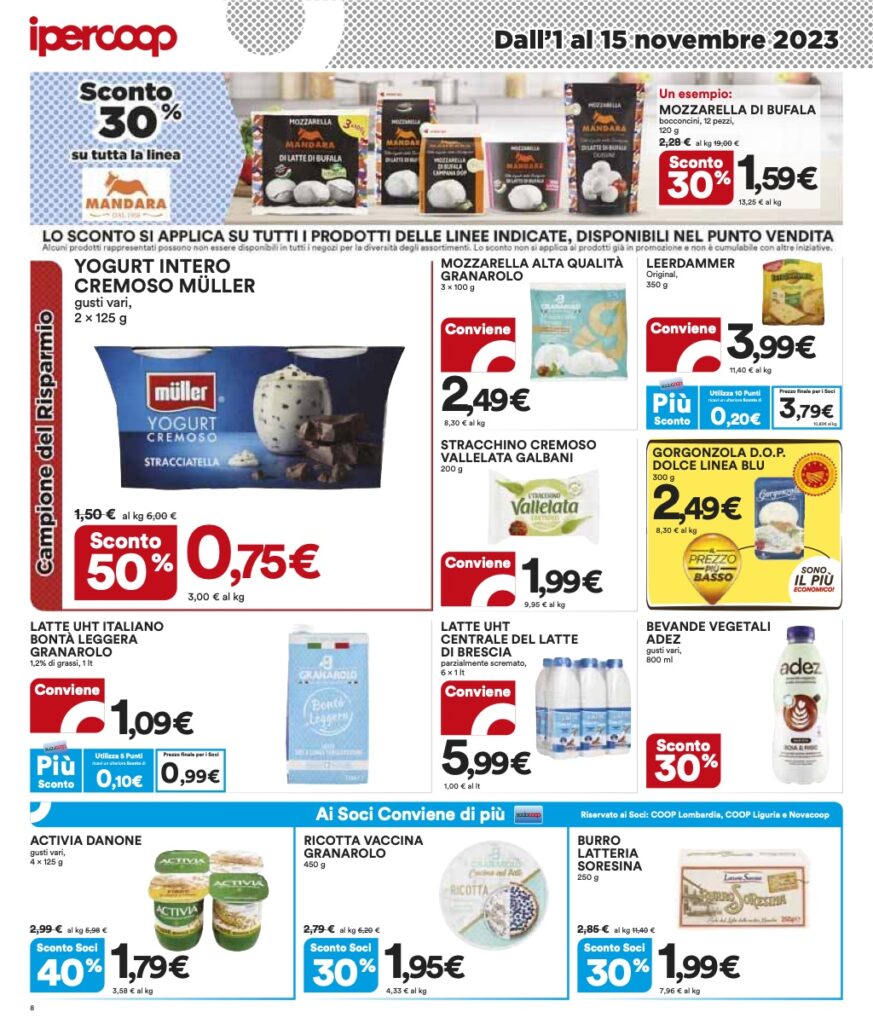 volantino Coop Lombardia Ipercoop 1 novembre 2023 pagina 08