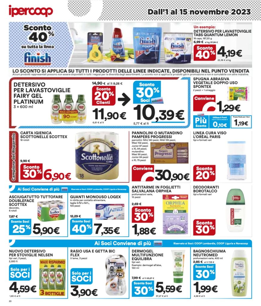 volantino Coop Lombardia Ipercoop 1 novembre 2023 pagina 20