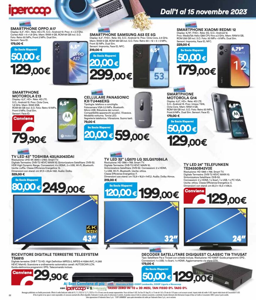 volantino Coop Lombardia Ipercoop 1 novembre 2023 pagina 22