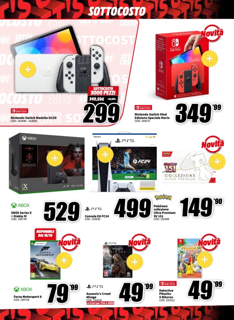 volantino MediaWorld sottocosto 6 ottobre 2023 pagina 20