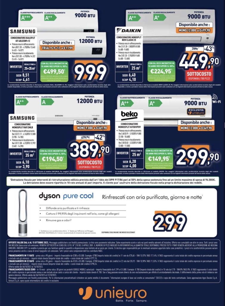 volantino Unieuro sottocosto 6 ottobre 2023 pagina 12