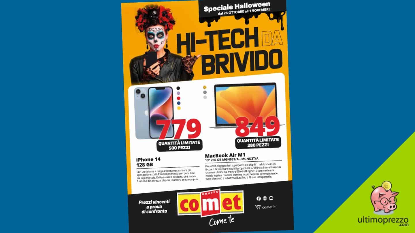 Volantino Comet Halloween 2023, prezzi da paura per iPhone, iPad e Mac: wow!