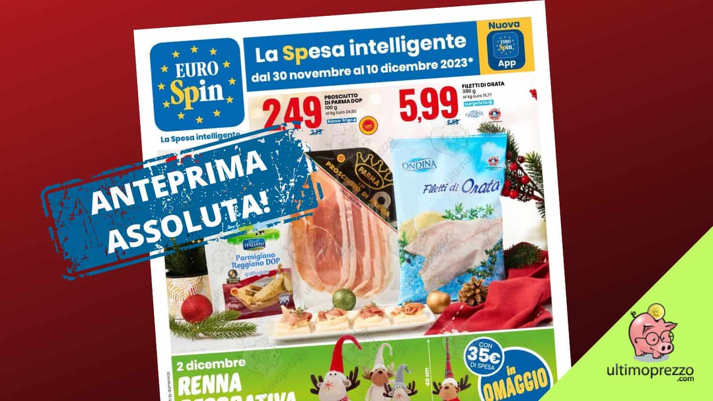 Anteprima volantino Eurospin dal 30 novembre 2023, nel weekend un regalo di Natale