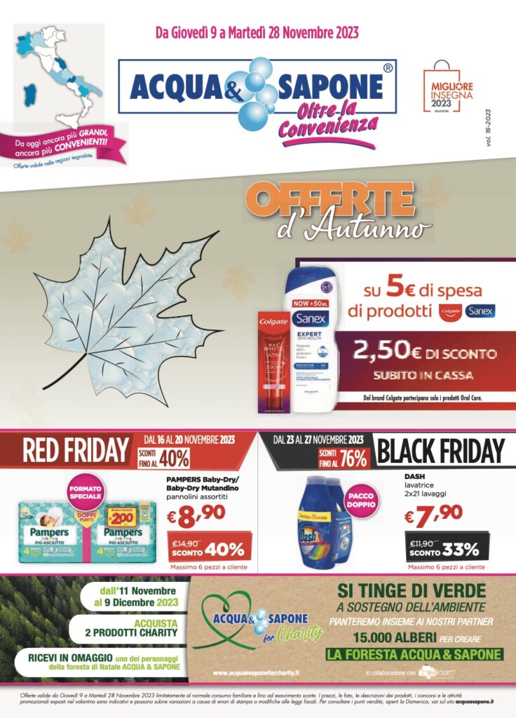 volantino Acqua e Sapone 9 novembre 2023 pagina 01