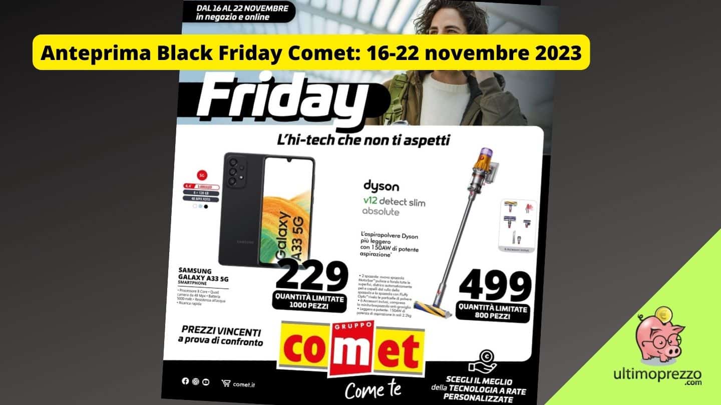 volantino Black Friday Comet 16 novembre 2023