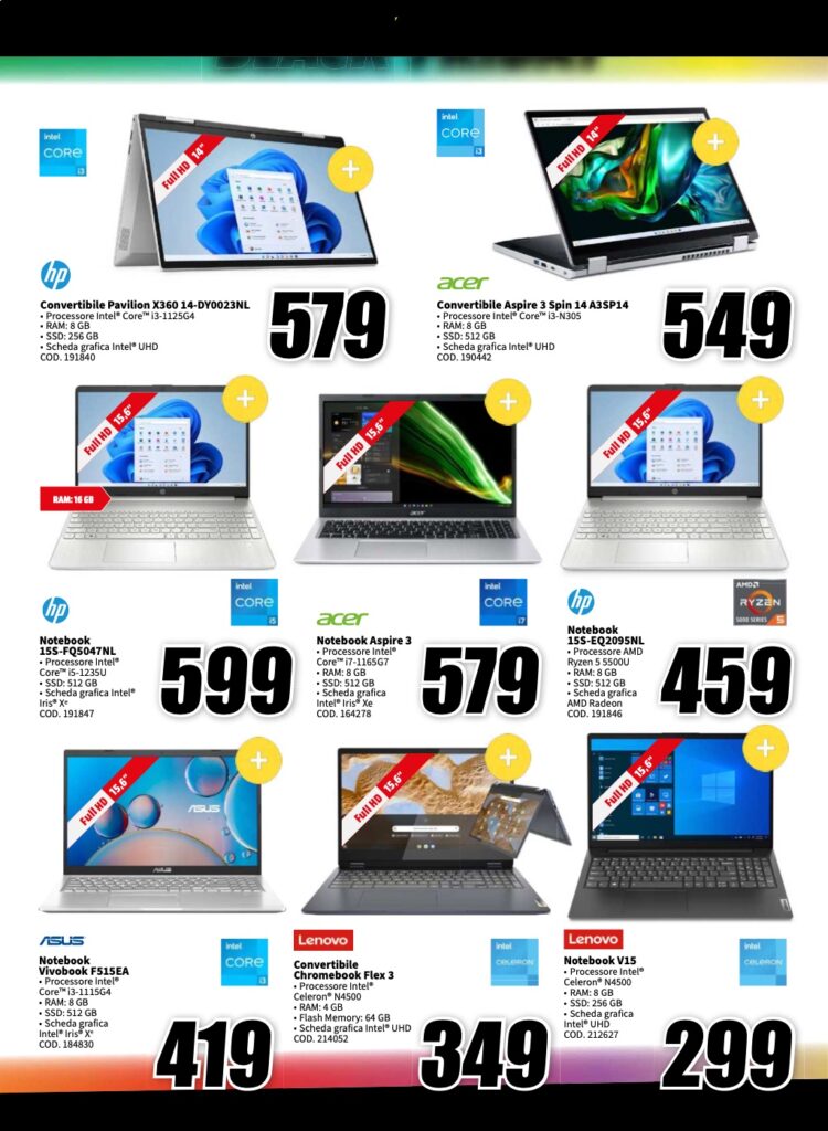 volantino Black Friday MediaWorld 13 novembre 2023 pagina 08