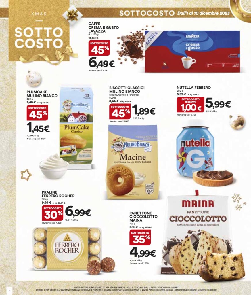 volantino Coop Lombardia sottocosto 1 dicembre 2023 pagina 02
