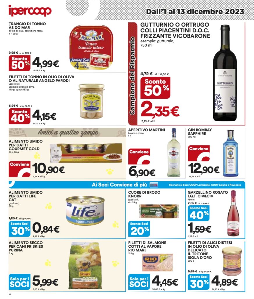 volantino Coop Lombardia sottocosto 1 dicembre 2023 pagina 14