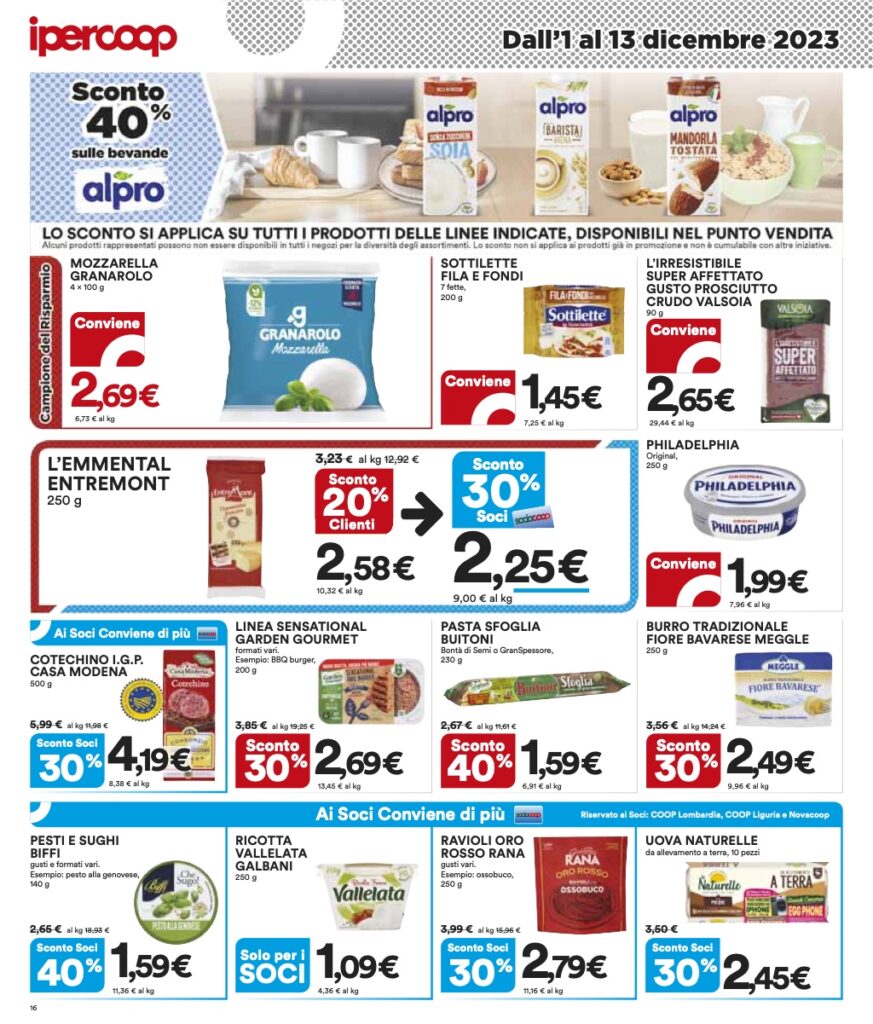 volantino Coop Lombardia sottocosto 1 dicembre 2023 pagina 16