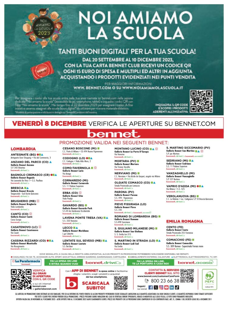 volantino sottocosto Bennet 30 novembre 2023 pagina 36