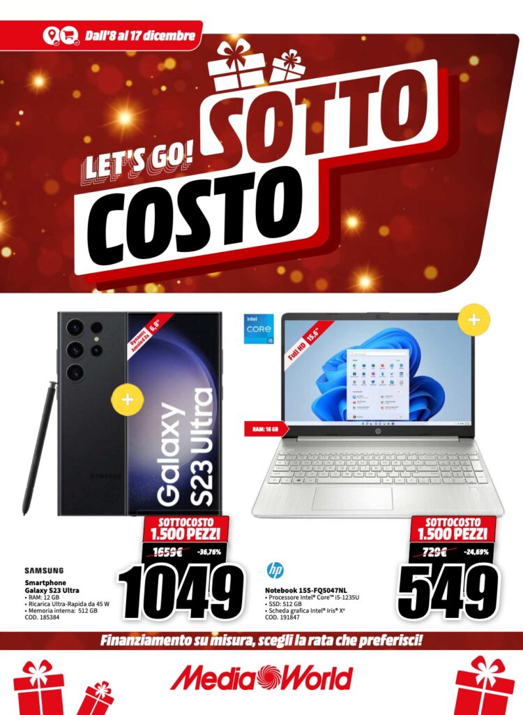 sottocosto MediaWorld 8 dicembre 2023 pagina 01