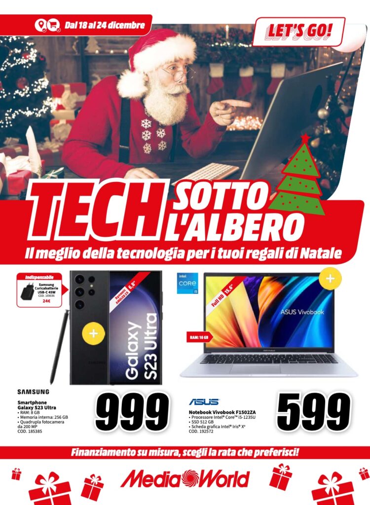 volantino MediaWorld 18 dicembre 2023 pagina 01