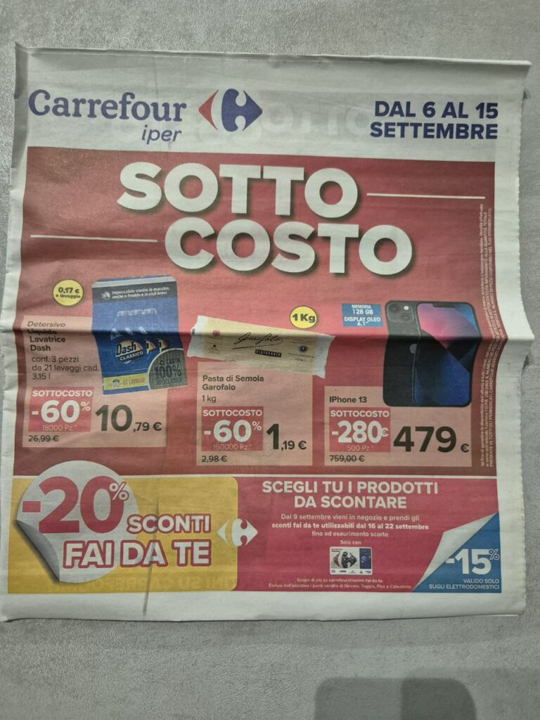 volantino Carrefour sottocosto 6 settembre 2024 pagina 01