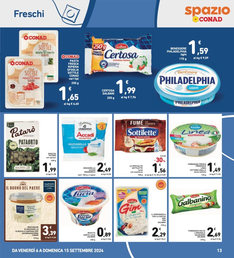 volantino Conad 6 settembre 2024 sottocosto pagina 13