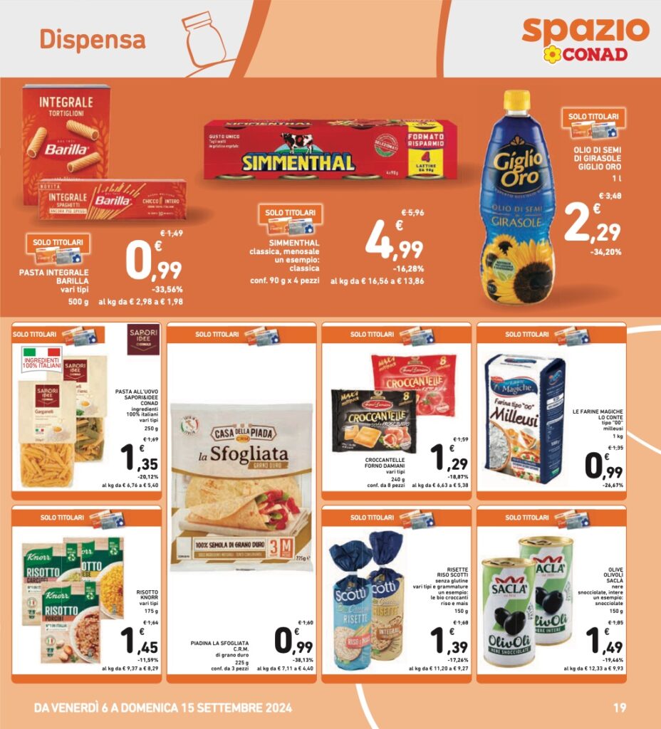 volantino Conad 6 settembre 2024 sottocosto pagina 19