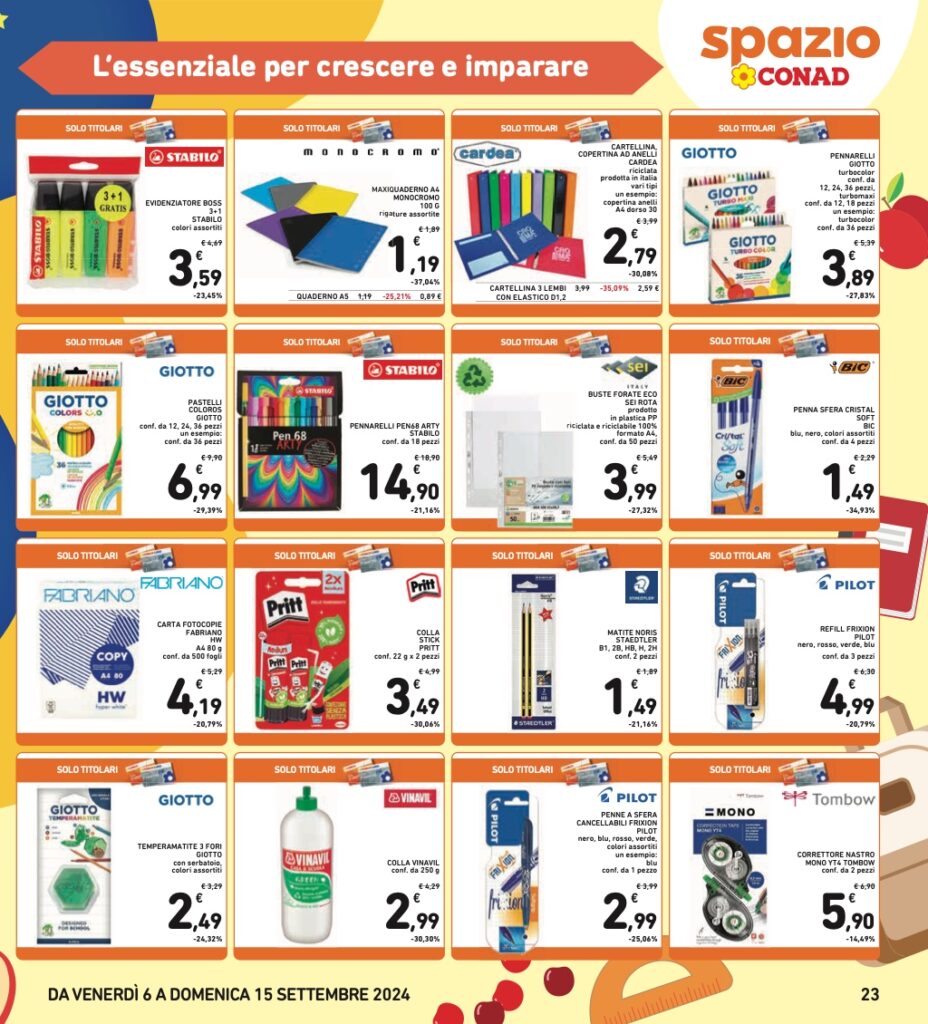 volantino Conad 6 settembre 2024 sottocosto pagina 23