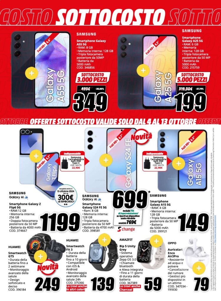 volantino sottocosto MediaWorld 4 ottobre 2024 pagina 02